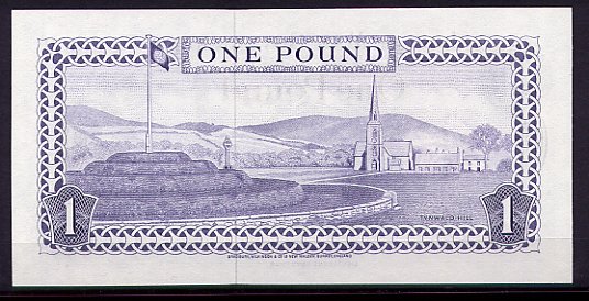 Обратная сторона банкноты острова Мэн номиналом 1 Фунт