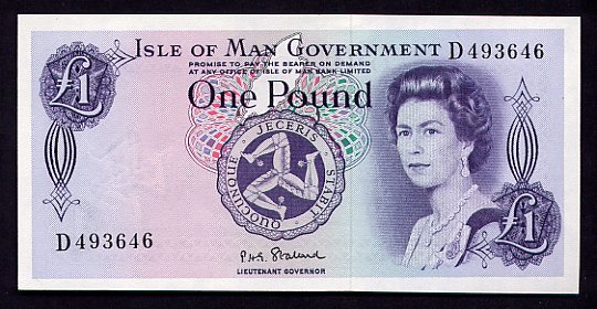 Лицевая сторона банкноты острова Мэн номиналом 1 Фунт