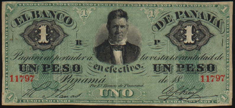 Лицевая сторона банкноты Панамы номиналом 1 Песо
