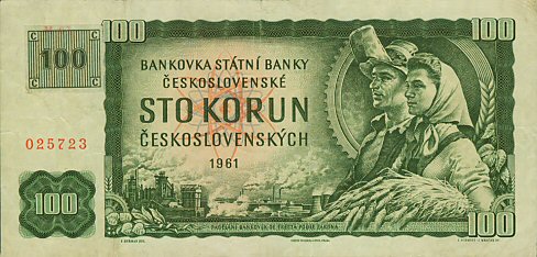 Лицевая сторона банкноты Чехии номиналом 100 Крон