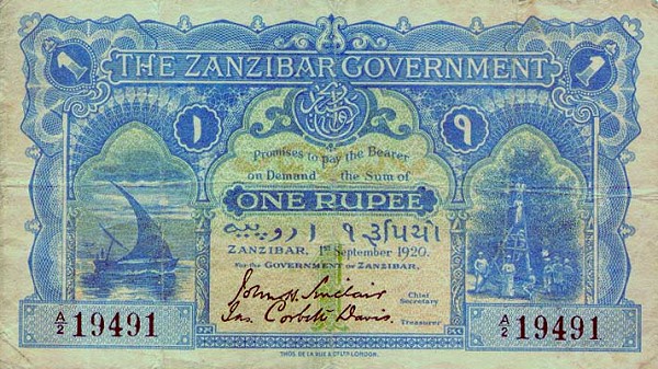 Лицевая сторона банкноты Танзании номиналом 1 Рупия