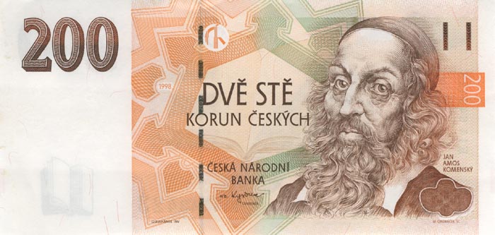 Лицевая сторона банкноты Чехии номиналом 200 Крон