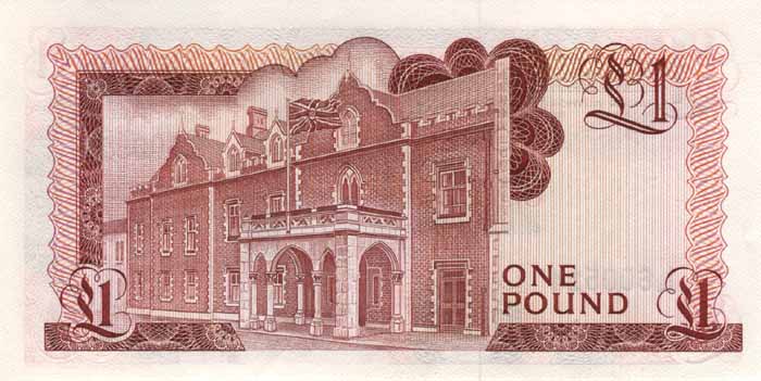 Обратная сторона банкноты Гибралтара номиналом 1 Фунт