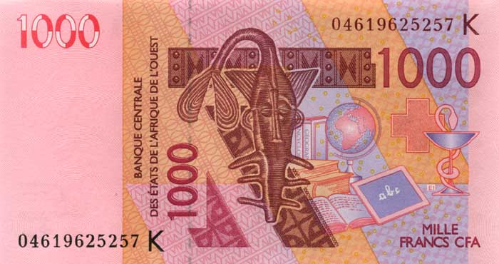 Лицевая сторона банкноты Сенегала номиналом 1000 Франков