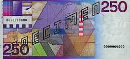 Лицевая сторона банкноты Голландии номиналом 250 Гульденов