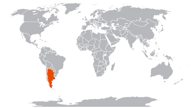 Аргентина на карте мира