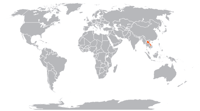 Лаос на карте мира