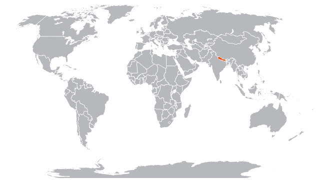 Непал на карте мира