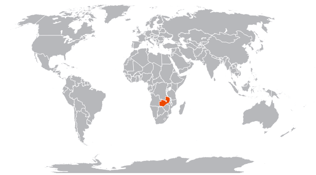 Замбия на карте мира