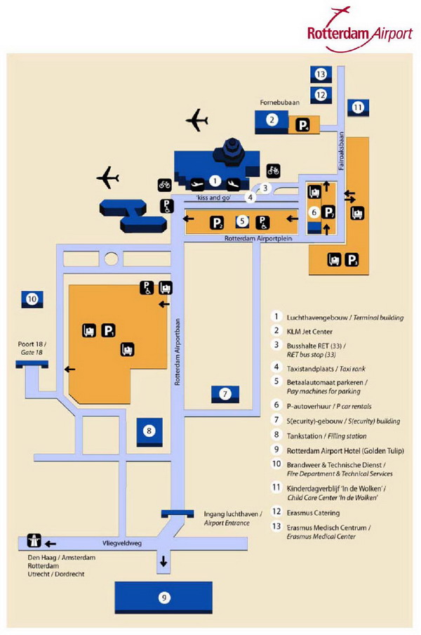 Схема аэропорта Роттердама