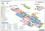 Схема аэропорта Глазго (1 и 2 этажи)