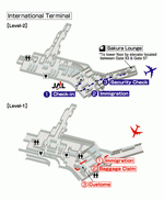 Схема терминалов авиакомпании JAL аэропорта Сиднея