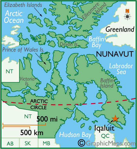 Карта Нунавута