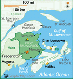 Карта Нью-Брансуика