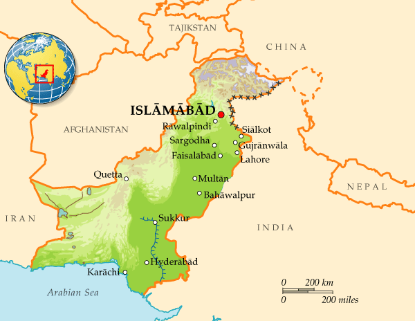 Подробная карта Пакистана