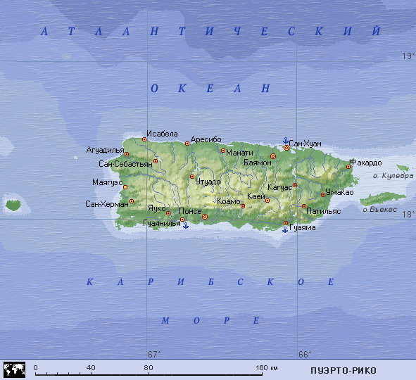 Подробная карта Пуэрто-Рико