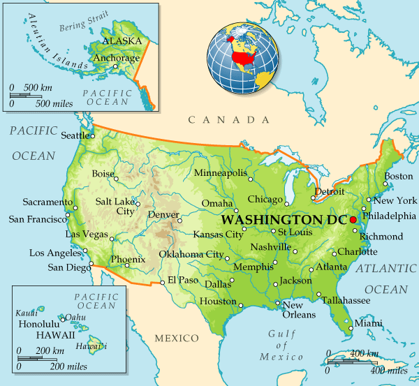 Подробная карта США. США на карте мира — Planetolog.ru