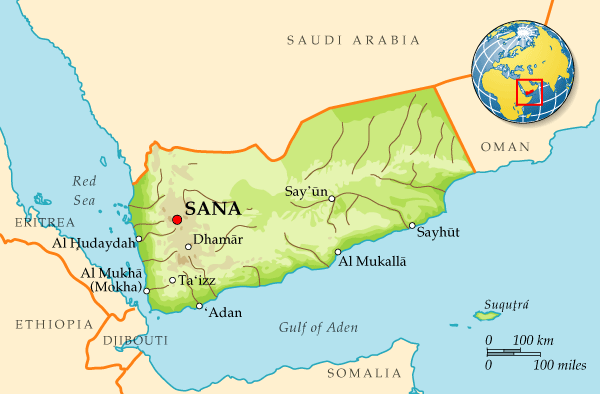 Карта Йемена