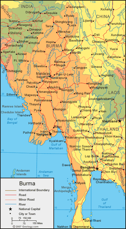 Карта Мьянмы