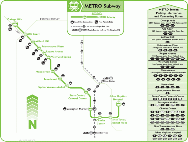 Схема метро Балтимора