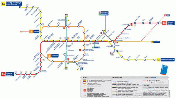 Схема метро Брюсселя