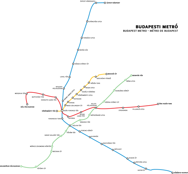 Схема метро Будапешта