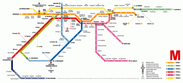 Схема метро Каракаса