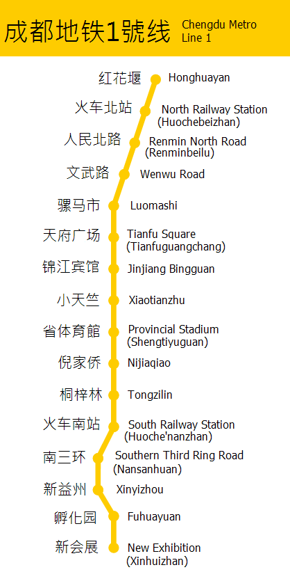 Схема метро Чэнду