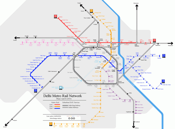 Схема метро Дели