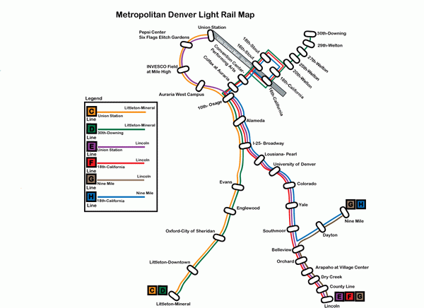 Схема метро Денвера