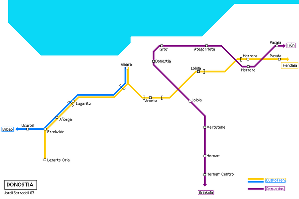 Схема метро Сан-Себастьяна