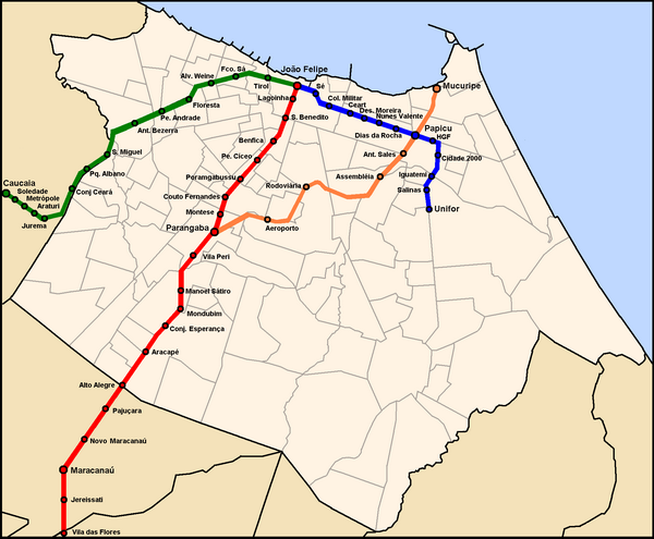 Схема метро Форталезы