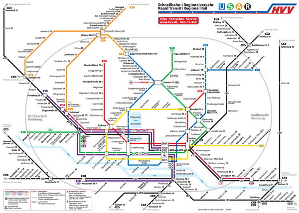 Схема метро Гамбурга