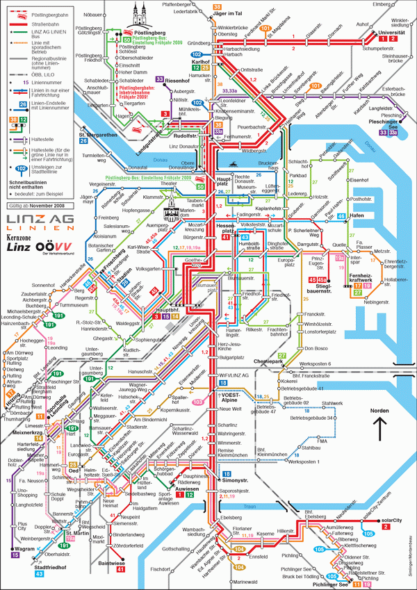 Схема метро Линца