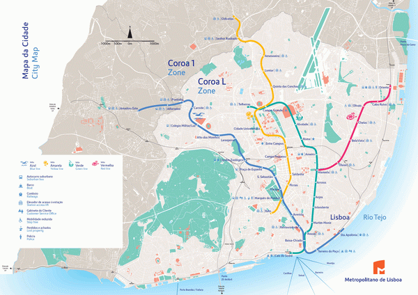 Схема метро Лиссабона