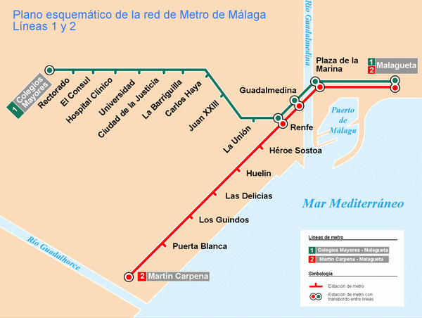 Схема метро Малаги