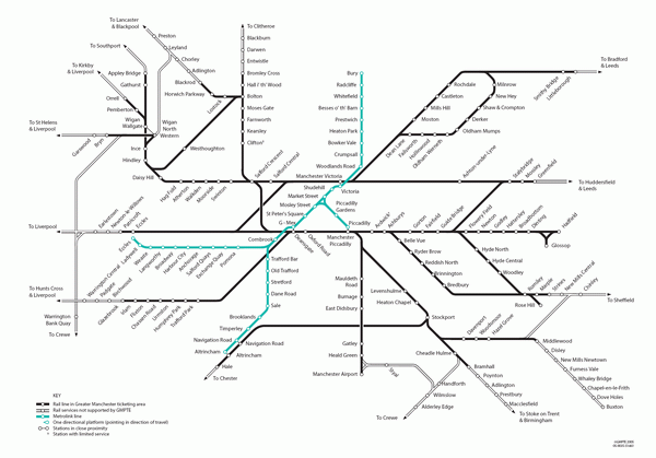 Схема метро Манчестера
