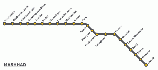 Схема метро Мешхеда