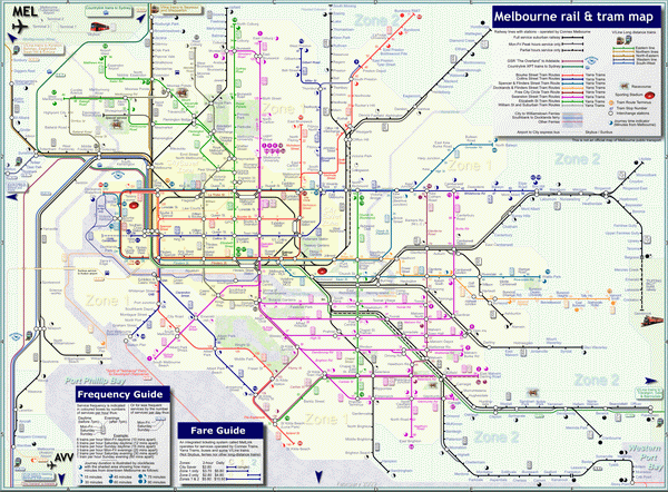Схема метро Мельбурна