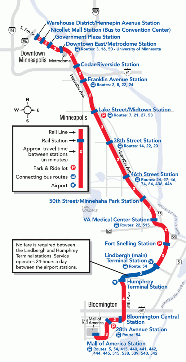Схема метро Миннеаполиса