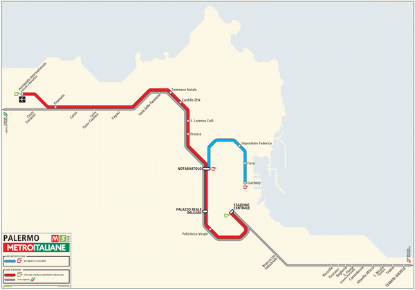 Схема метро Палермо