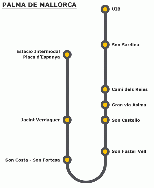 Схема метро Пальма-де-Мальорки