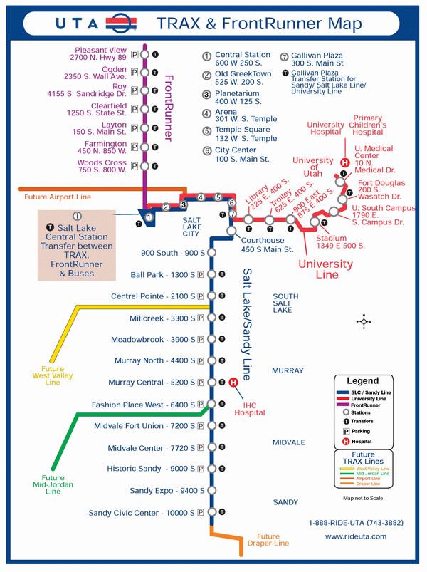 Схема метро Солт Лейк Сити