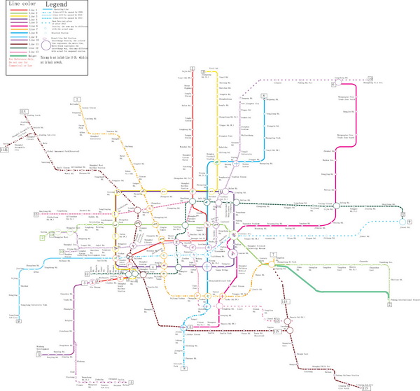 Схема метро Шанхая