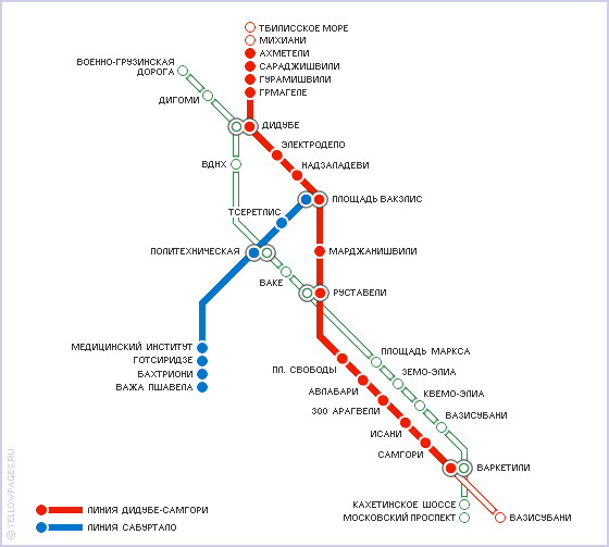 Схема метро Тбилиси