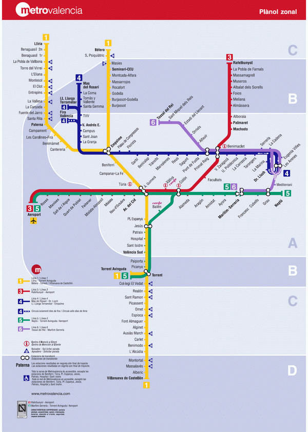 Схема метро Валенсии