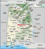 Карта Алабамы