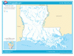 Карта рек и озер Луизианы