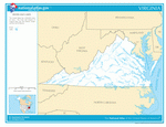 Карта рек и озер Вирджинии
