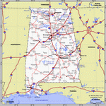 Карта Алабамы